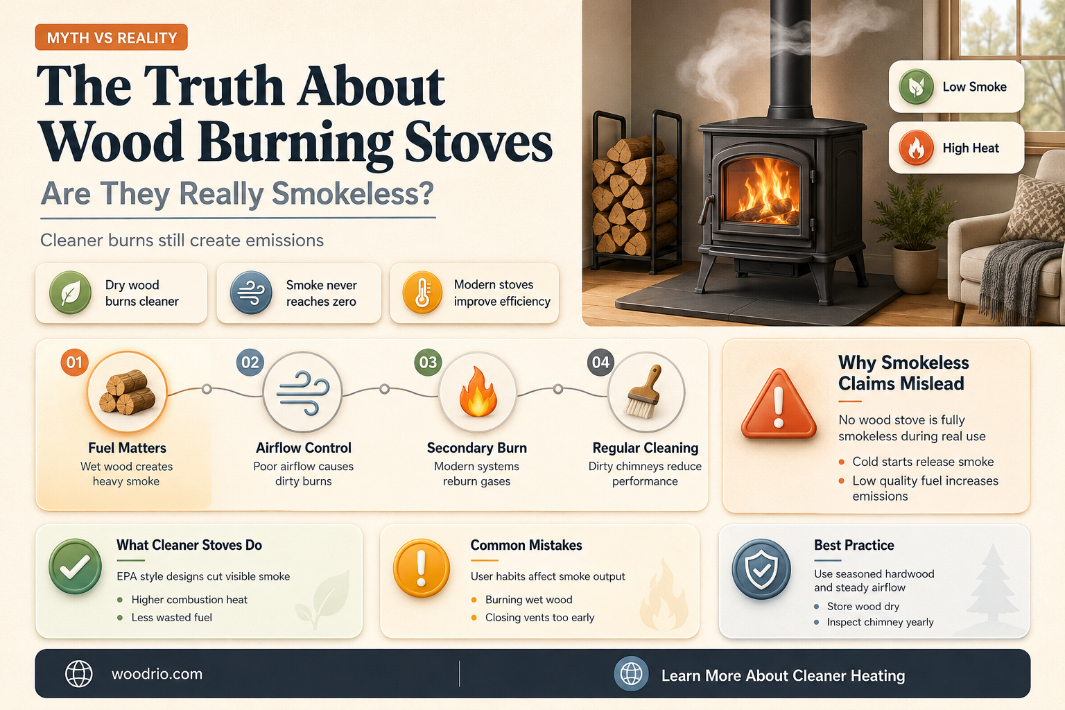 are wood burning stoves smokeless