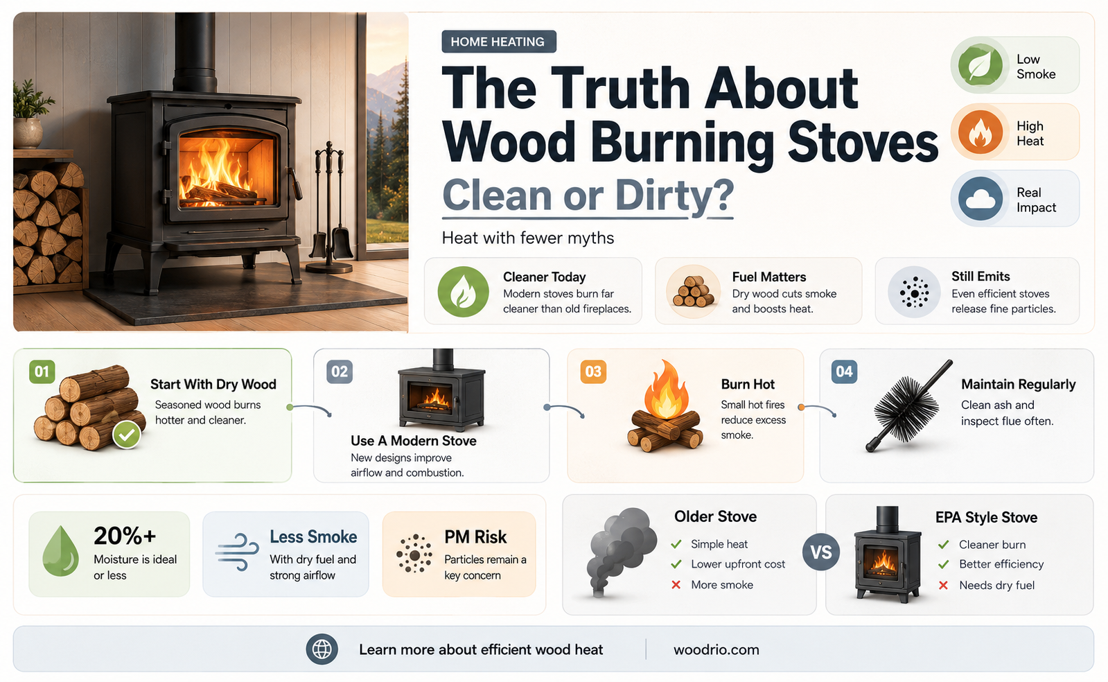 are wood burning stoves dirty