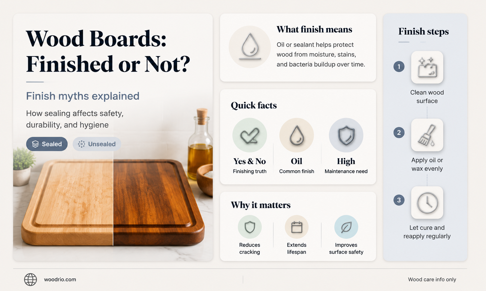 are wooden cutting boards finished