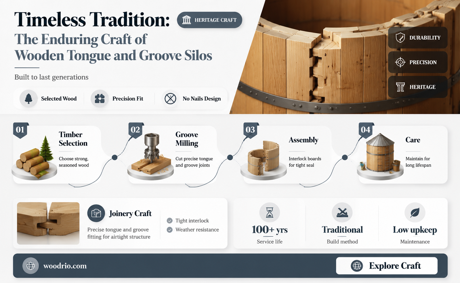 are wooden tounge and gruve silo en silage still made