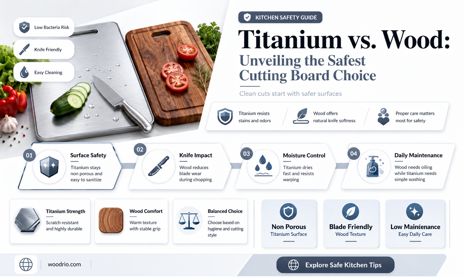 are titanium cutting boards safer than wood
