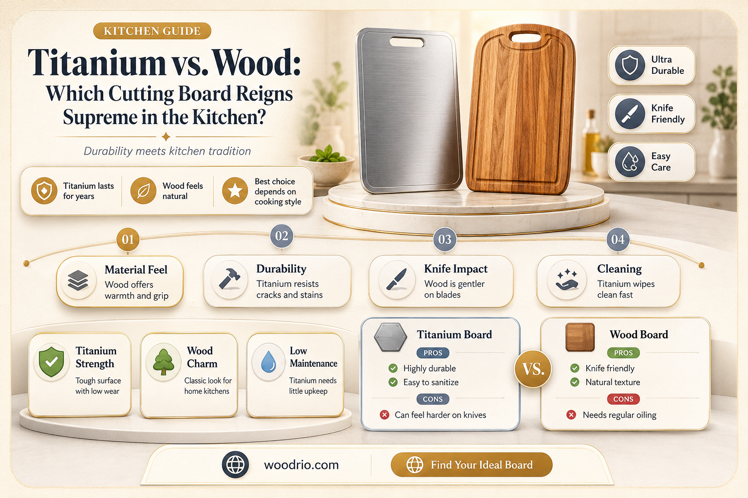 are titanium cutting boards better than wood