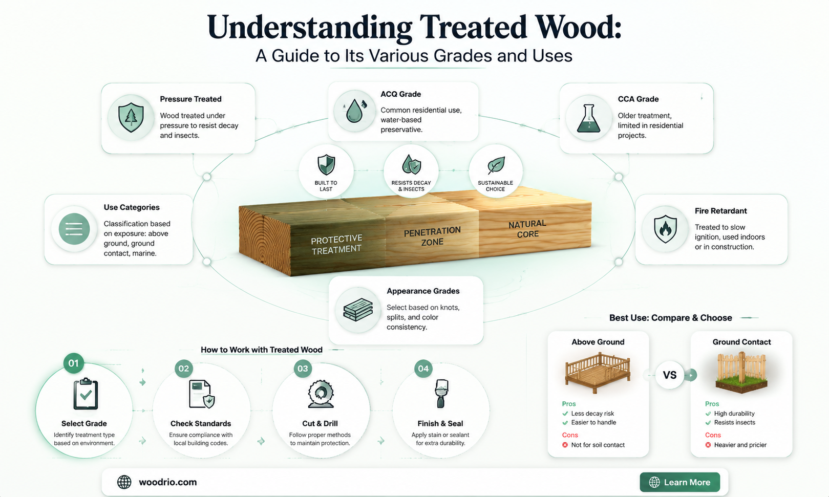 are there different grades of treated wood