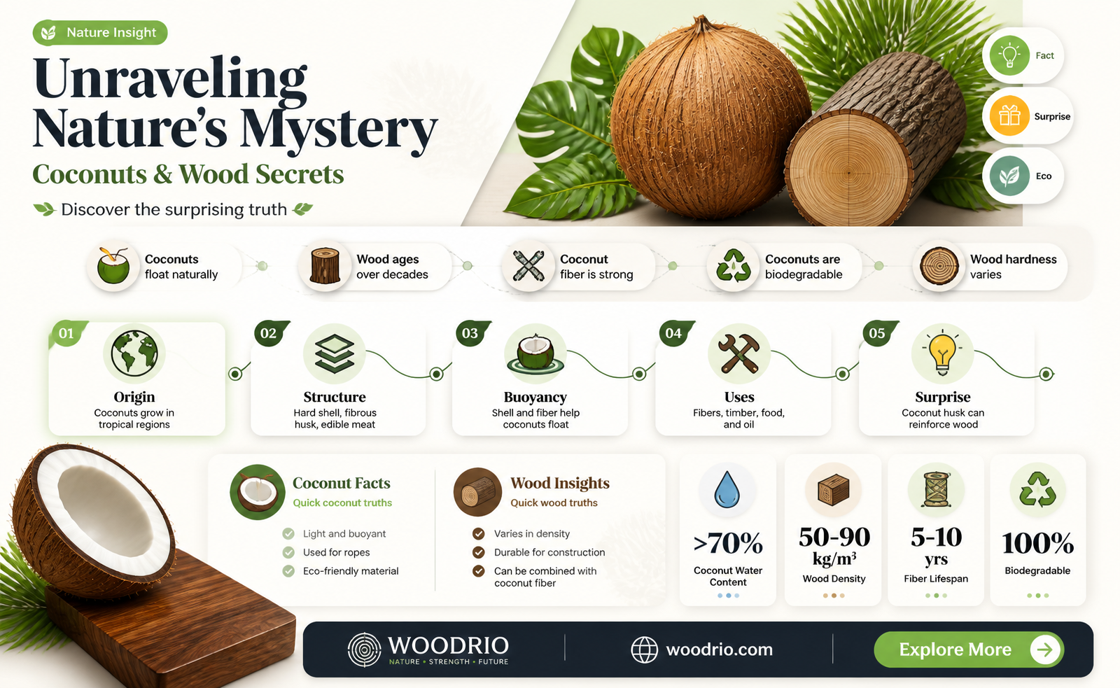are coconuts made of wood