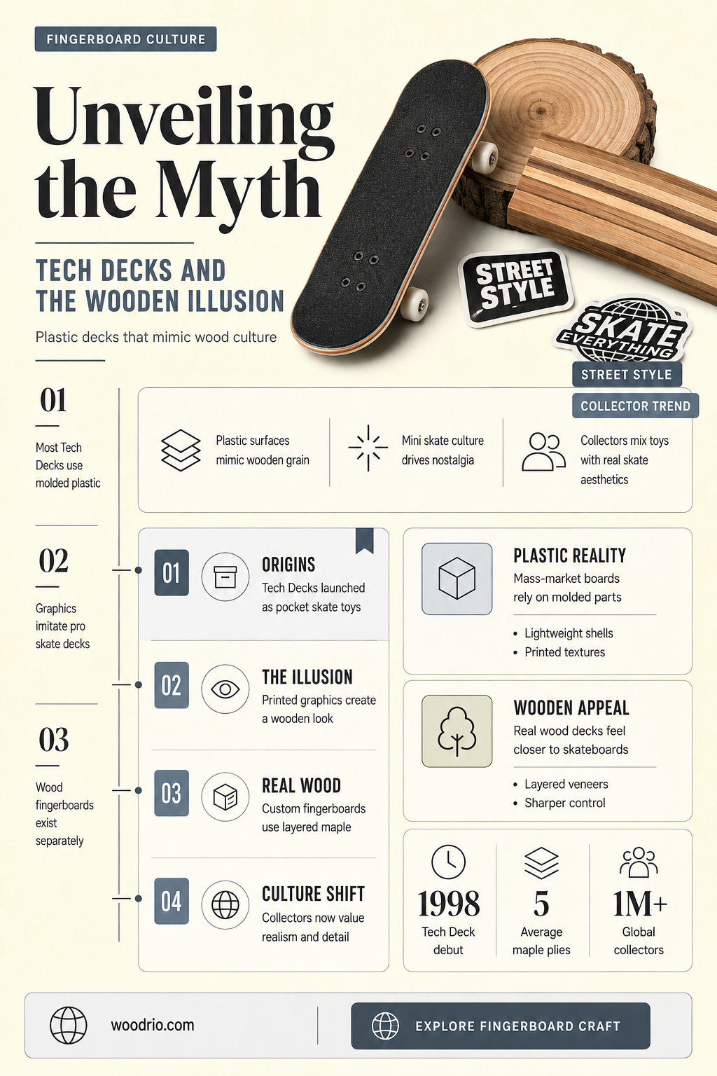 are tech decks made of wood