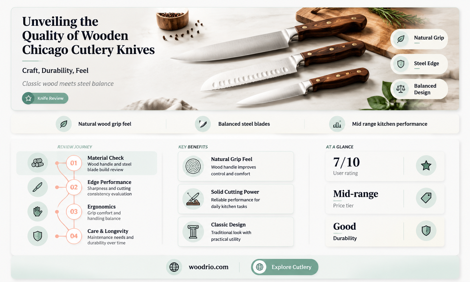 are wooden chicago cutlery knives good