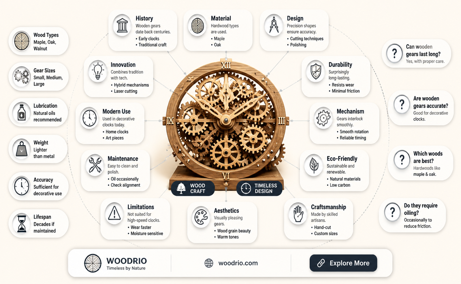 are clock gears made of wood