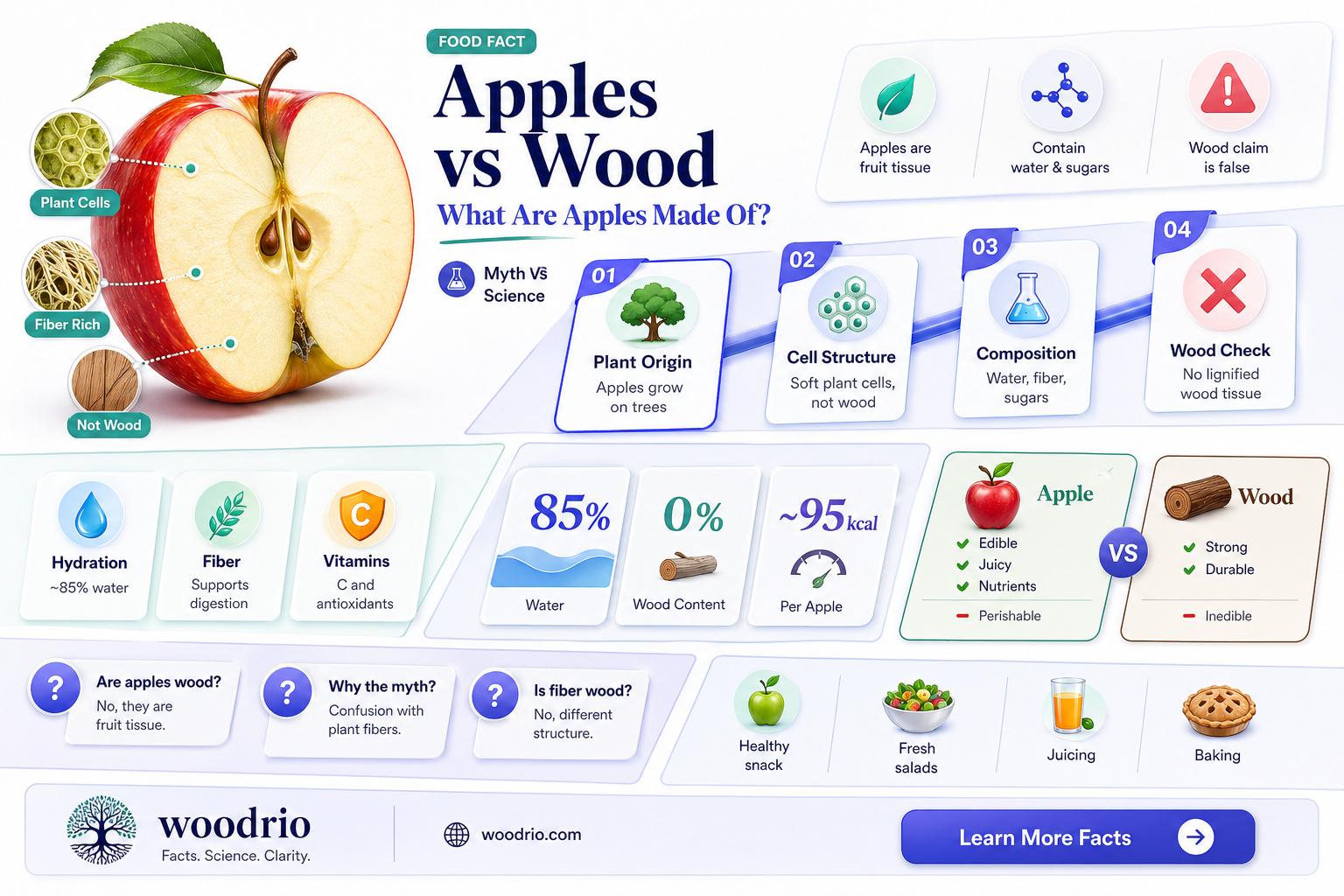 are apples made of wood