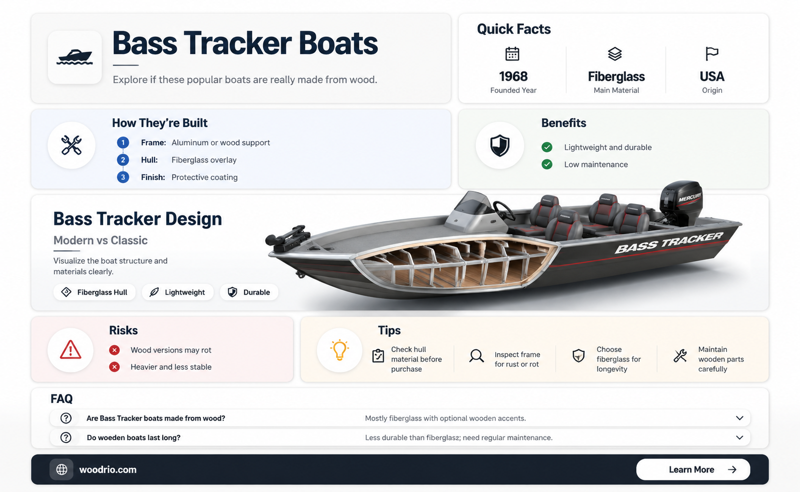 are bass tracker boats made with wood