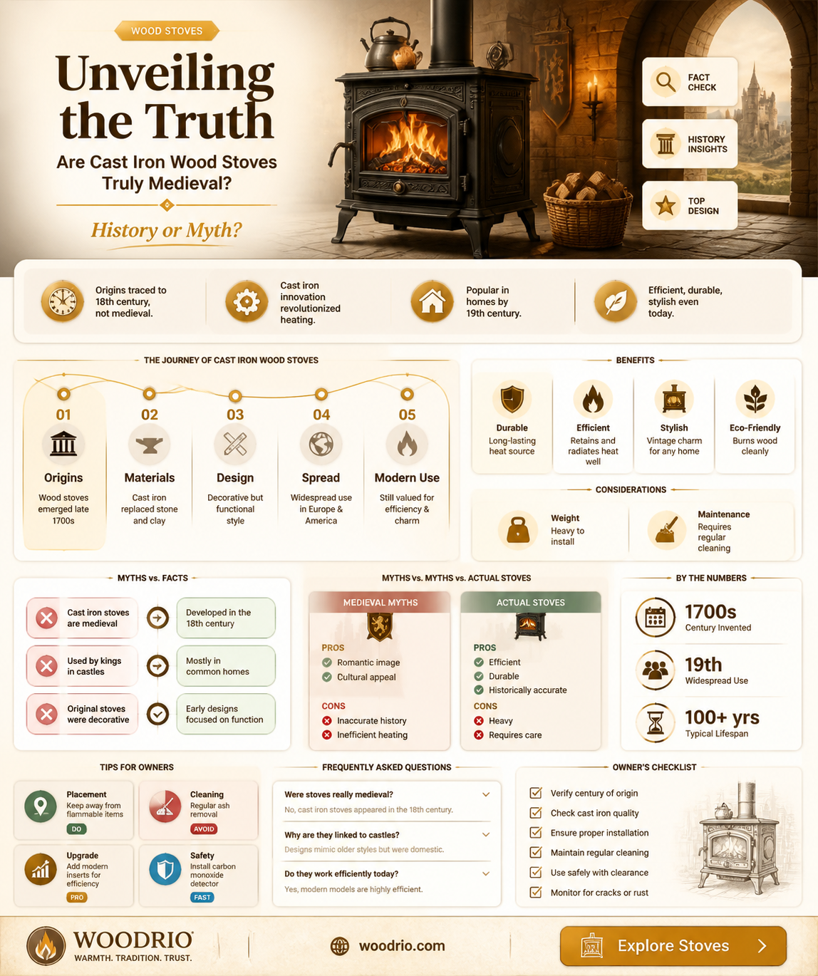 are cast iron wood stoves medieval