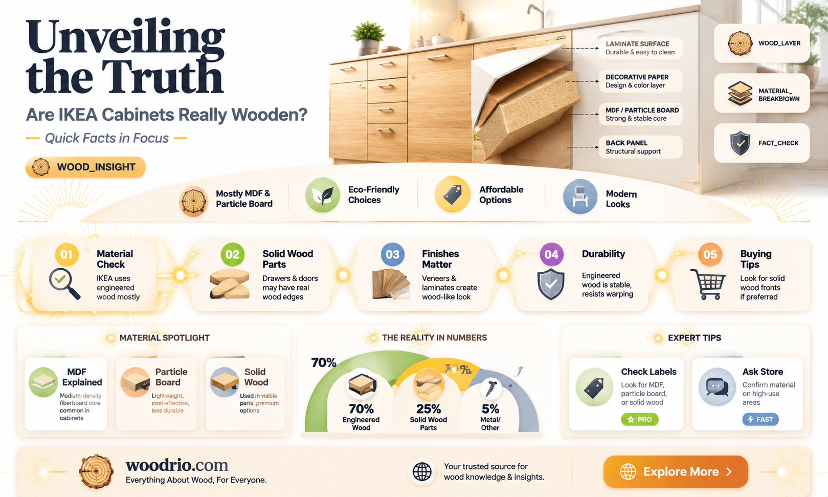 are ikea kitchen cabinets made of wood