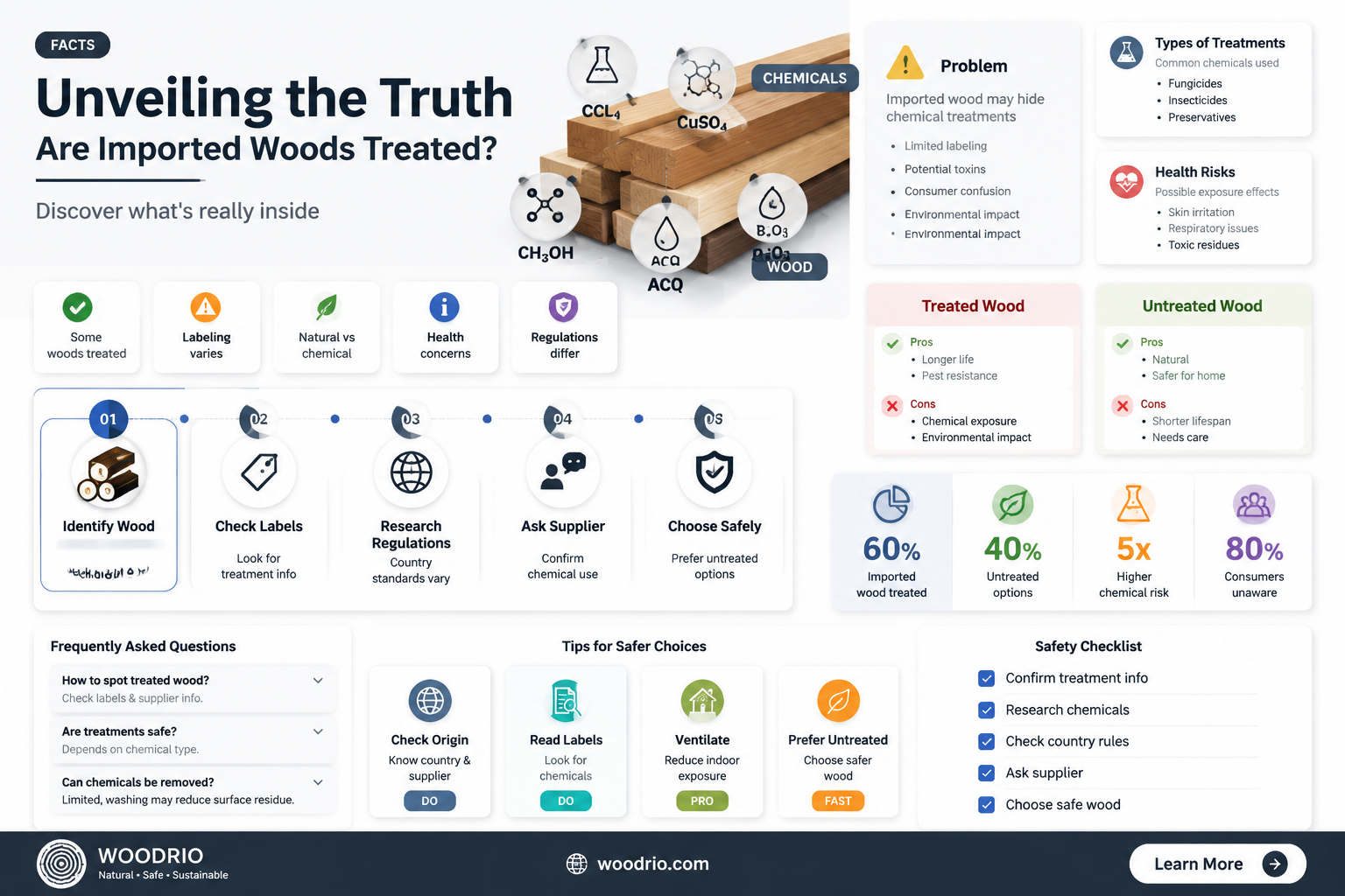 are imported woods treated with chemicals