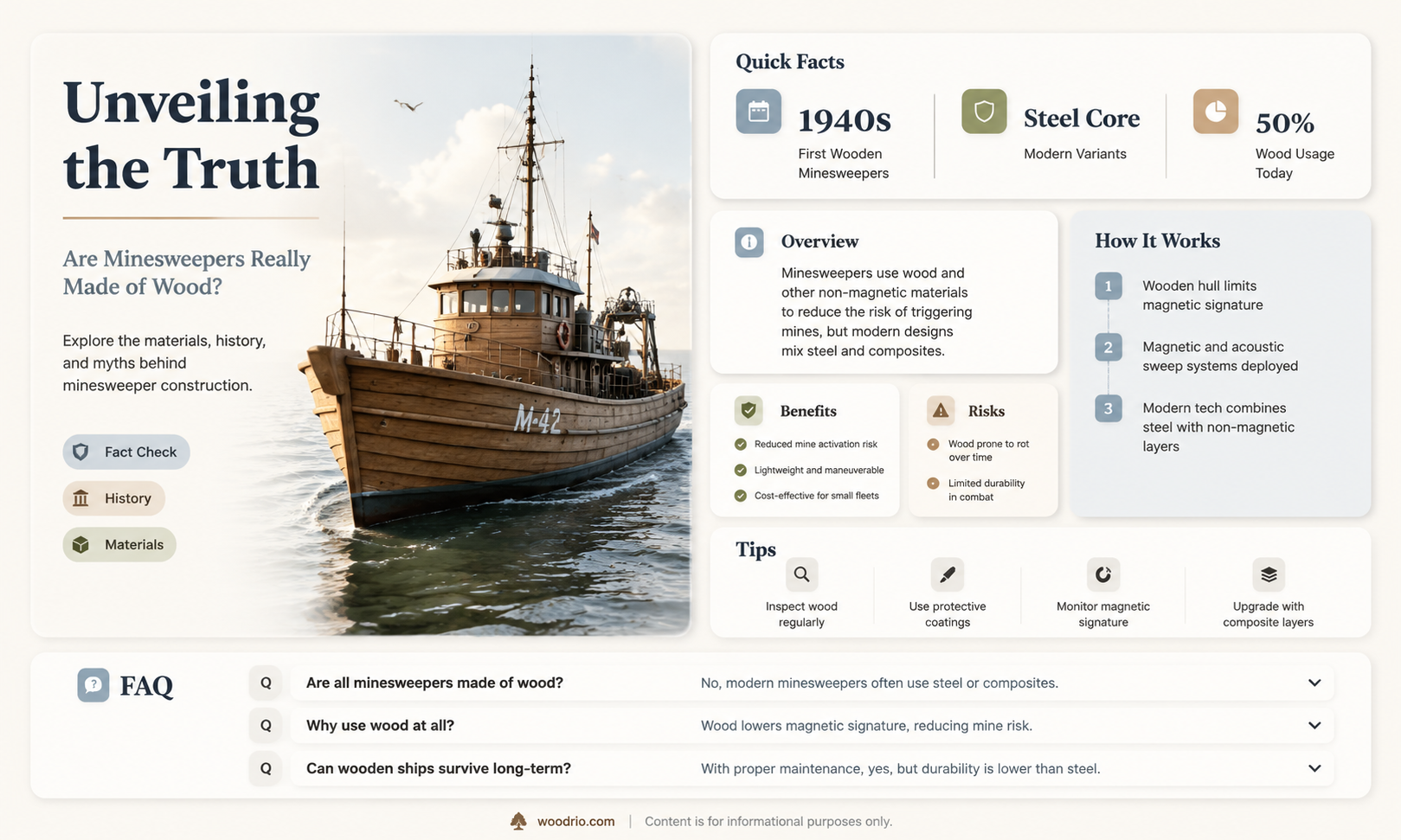 are minesweepers made of wood