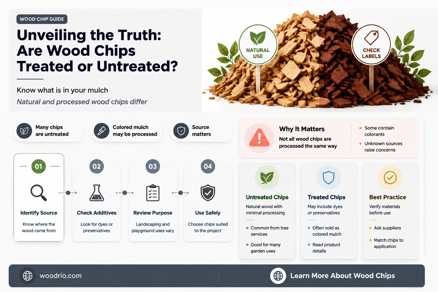 are wood chips treated