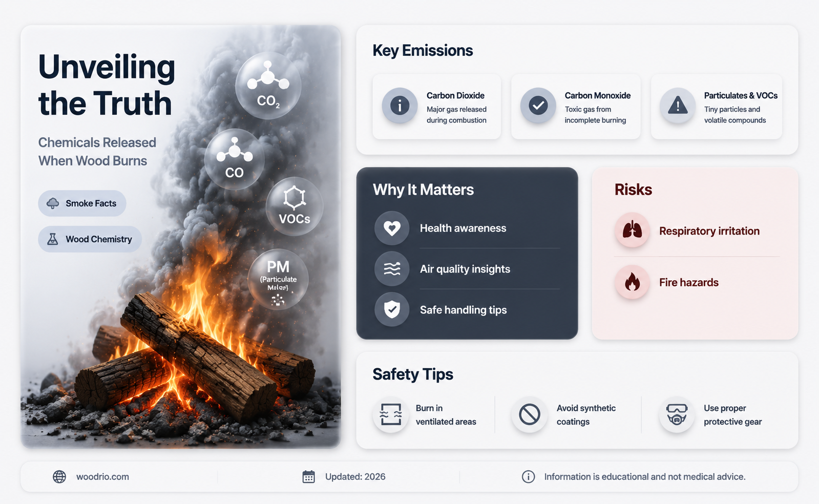 are there chemicals in burning wood
