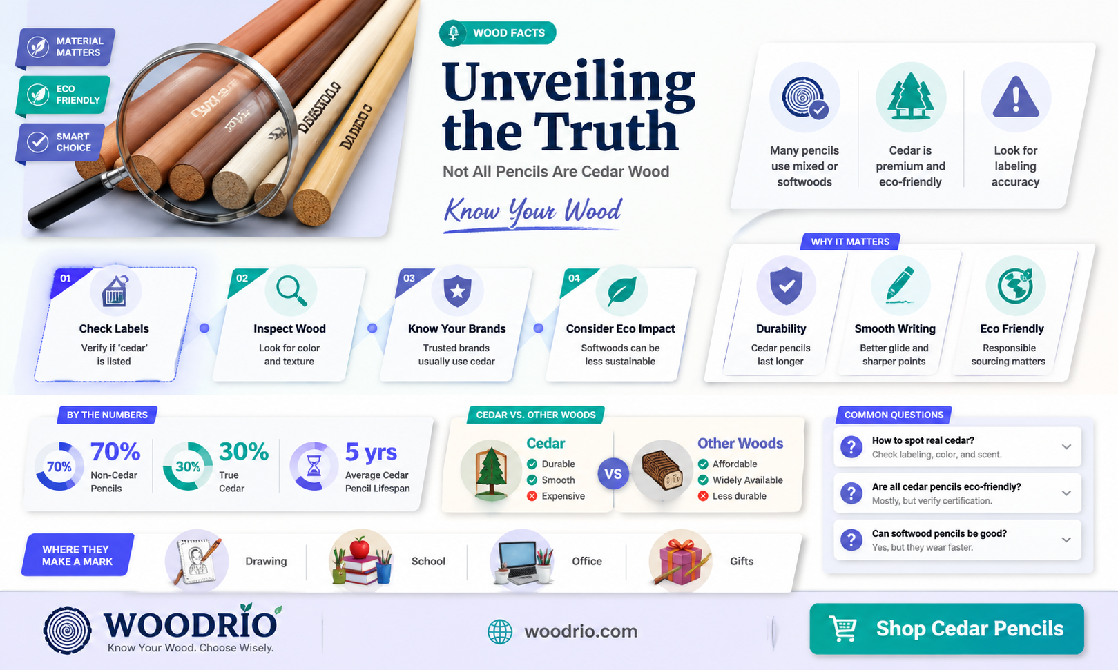 are all pencils made of cedar wood