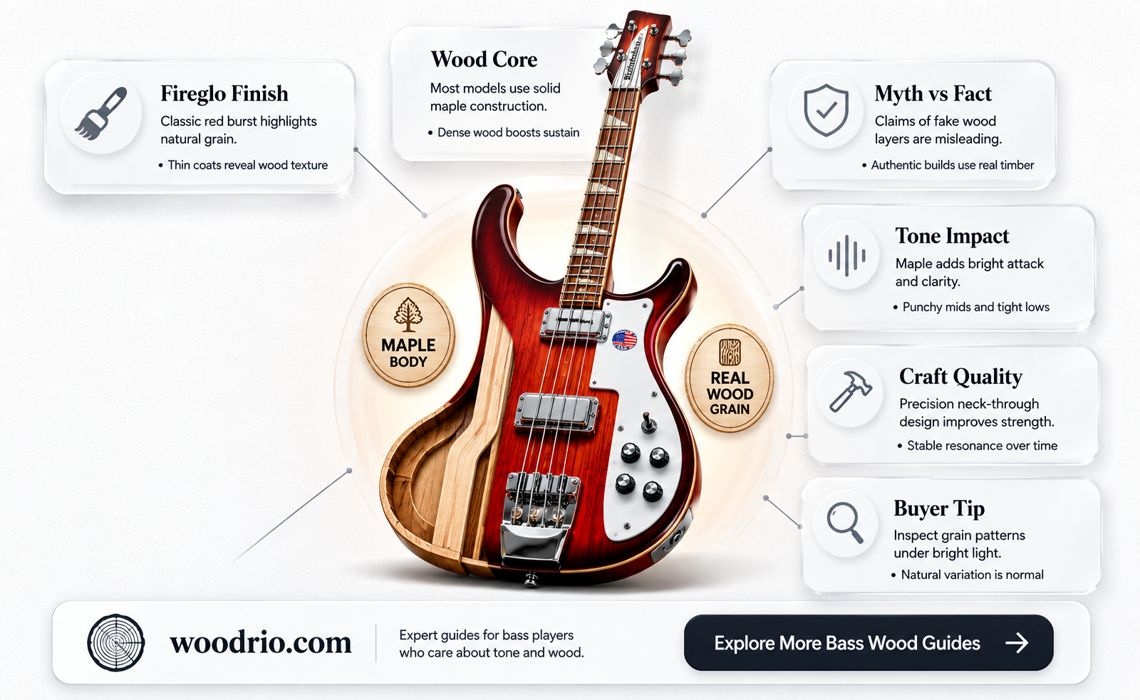 are rickenbacker fireglo basses made with the best wood