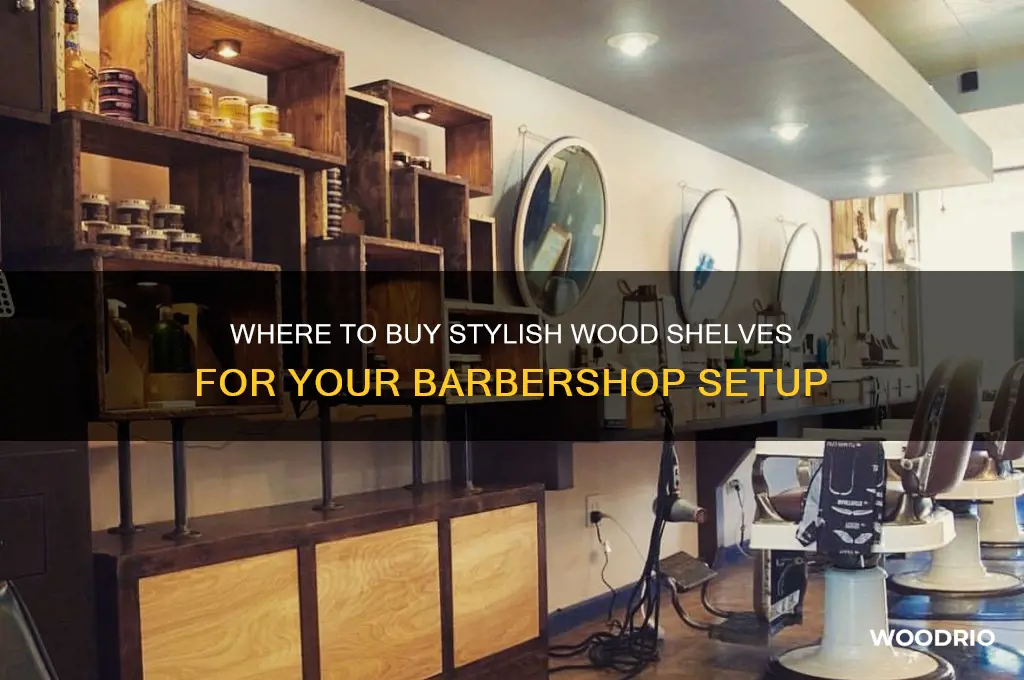 were i can buy wood shelves for a barbershop