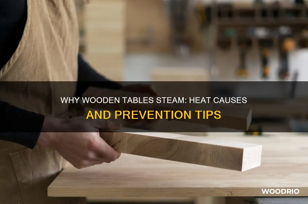 what causes wooden table steam or heat