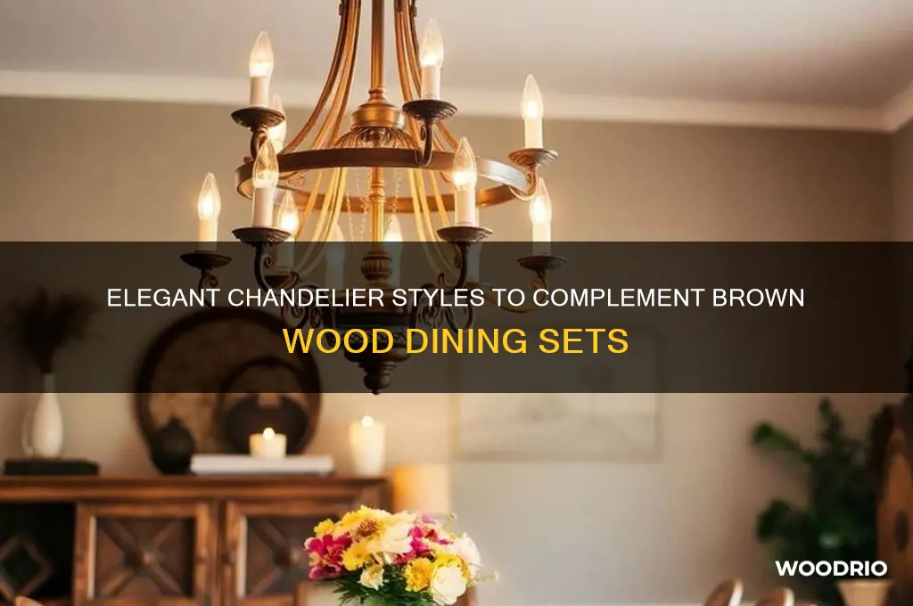 what chandeliers work with brown wood table and chairs