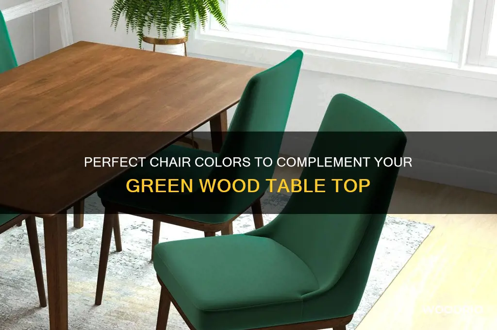 what color chairs to match green table wood top