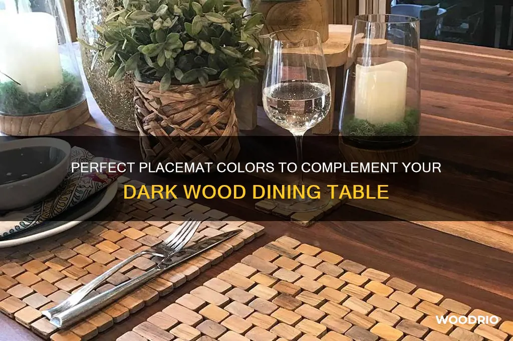 what color placemats for dark wood table