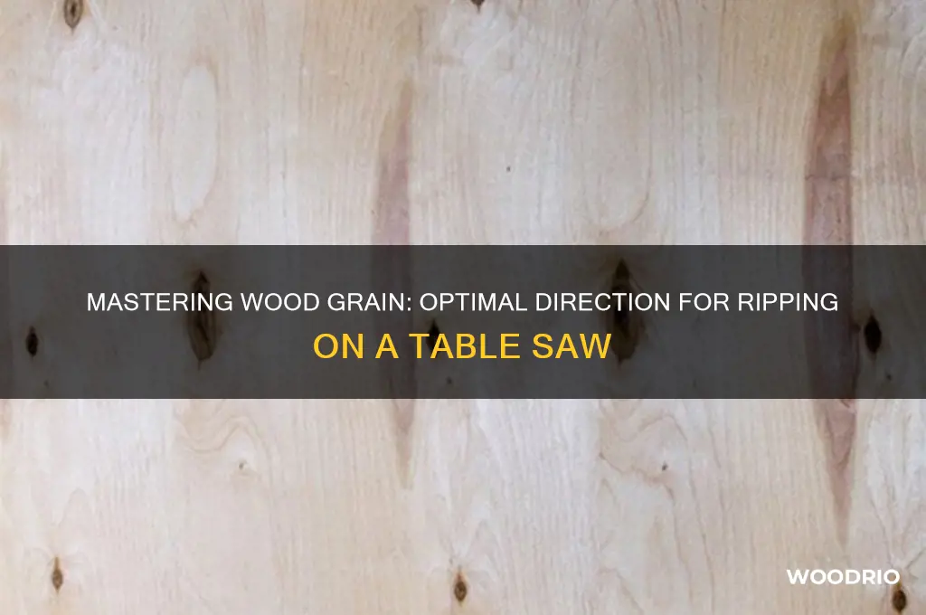 what direction to rip wood on a table saw