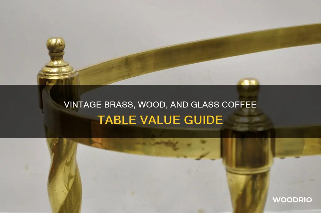 what is vintage brass wood and glass coffee table worth
