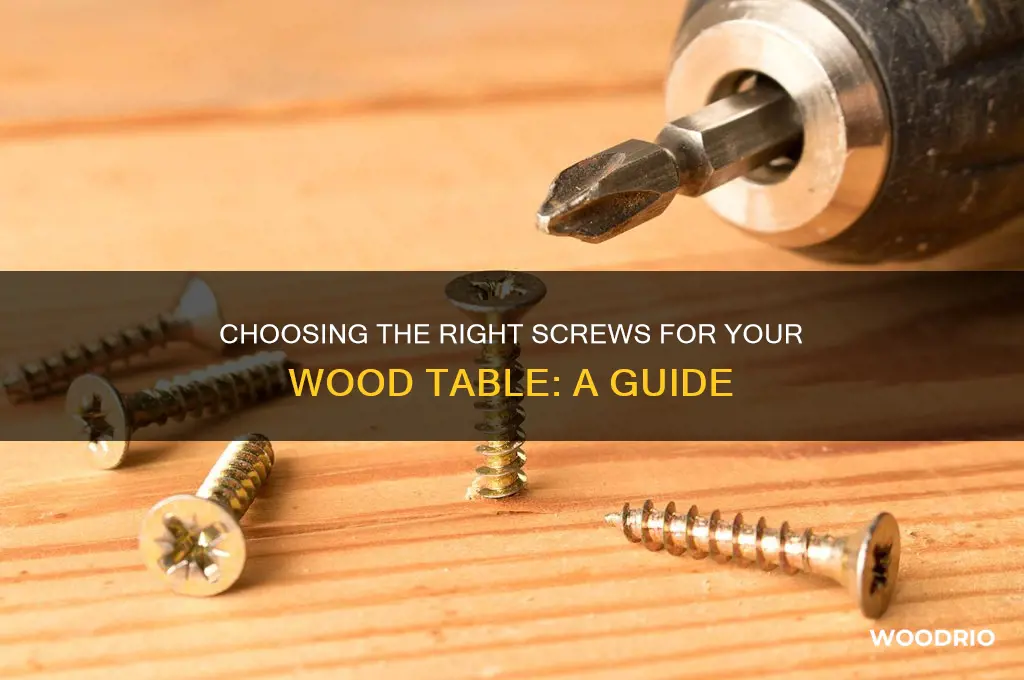 what kind of screws for wood table