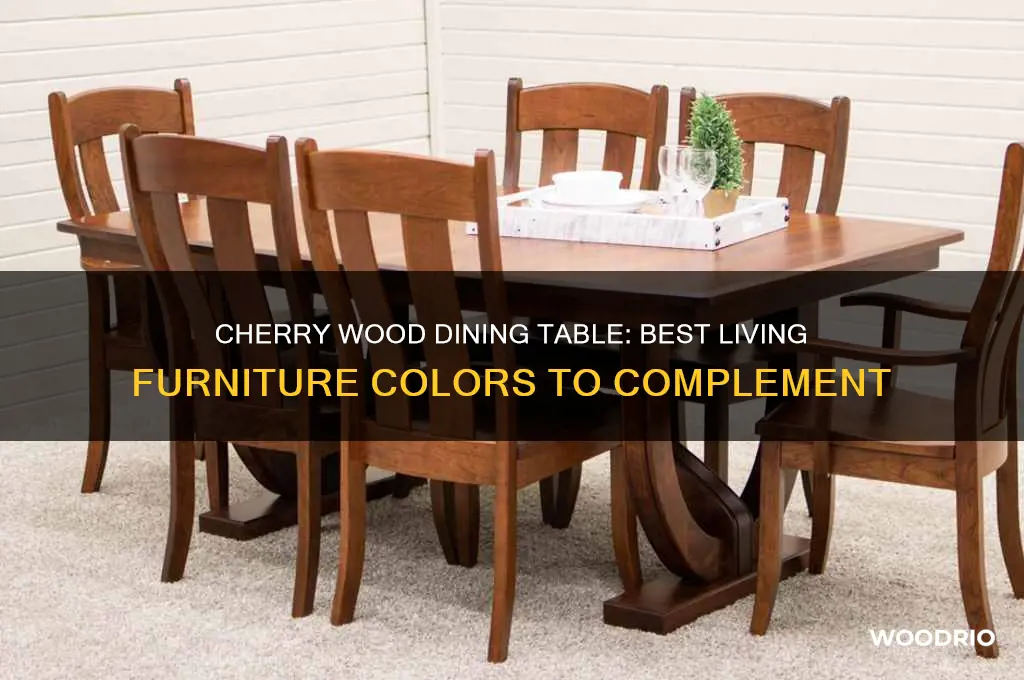 what living furniture colors match with cherry wood dining table