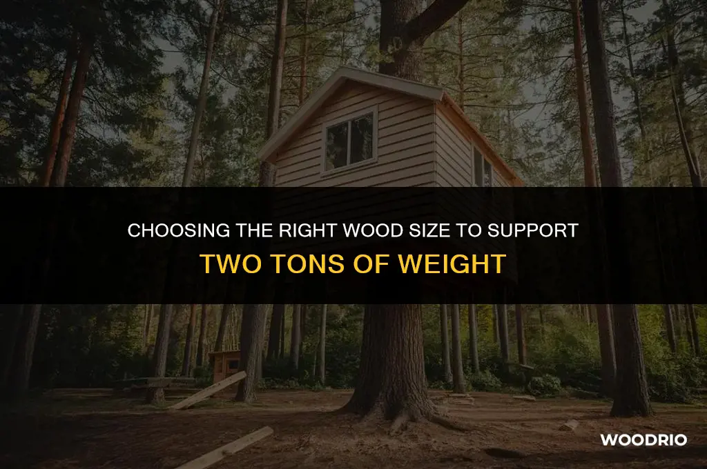 what size wood will take two tons of weight