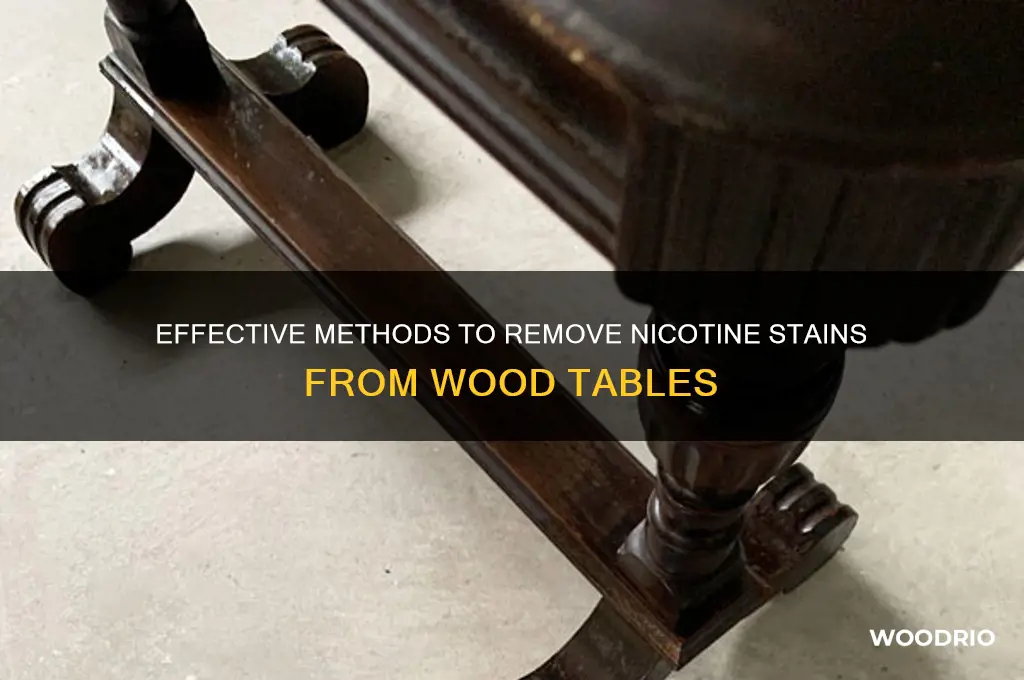 what takes nicotine out of wood table
