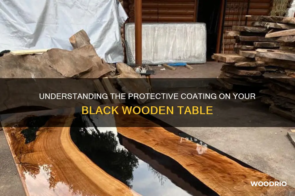 what the coating on a black wooden table