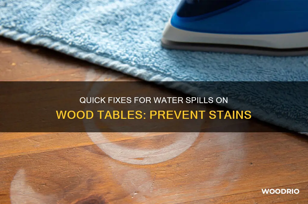 what to do if water spills on wood table