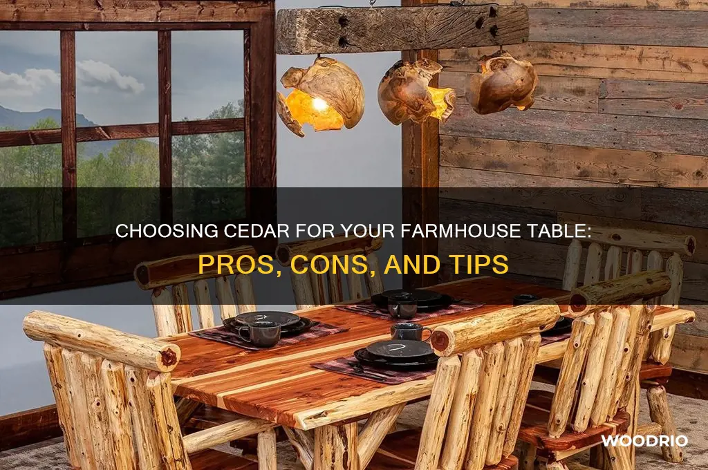 what type of wood for farmhouse table cedar