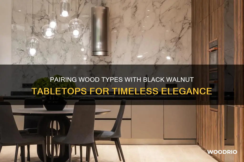 what type of wood goes with black walnut table top