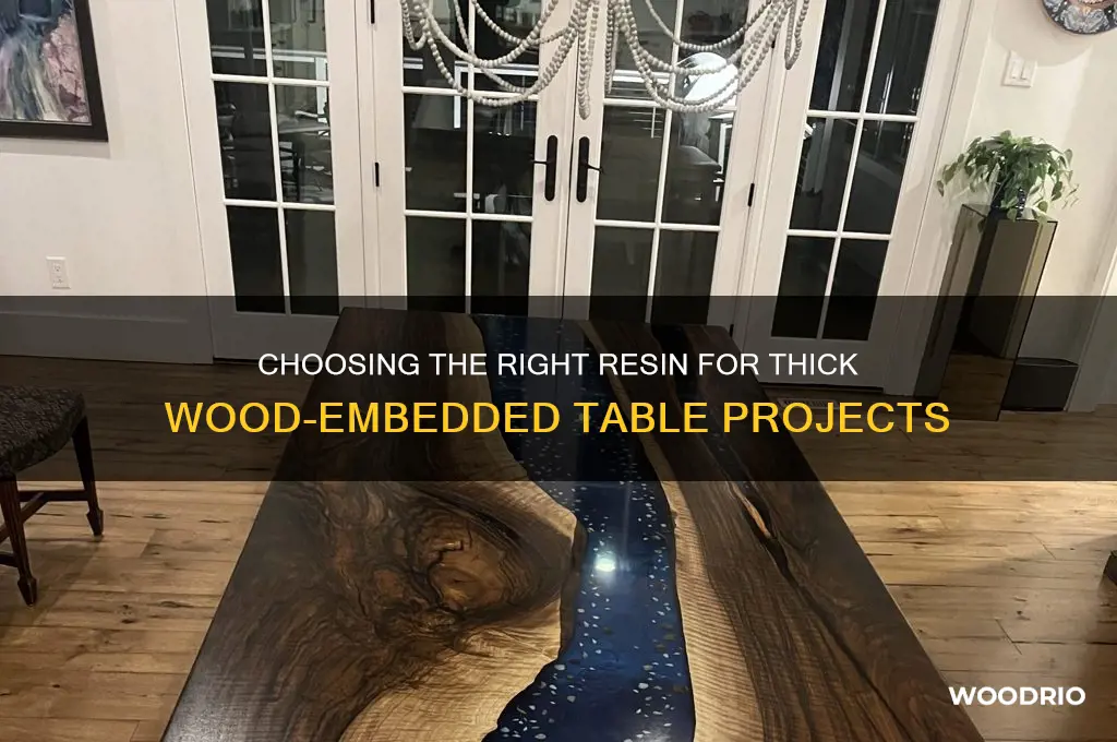 what type resin for thick tables with wood inside