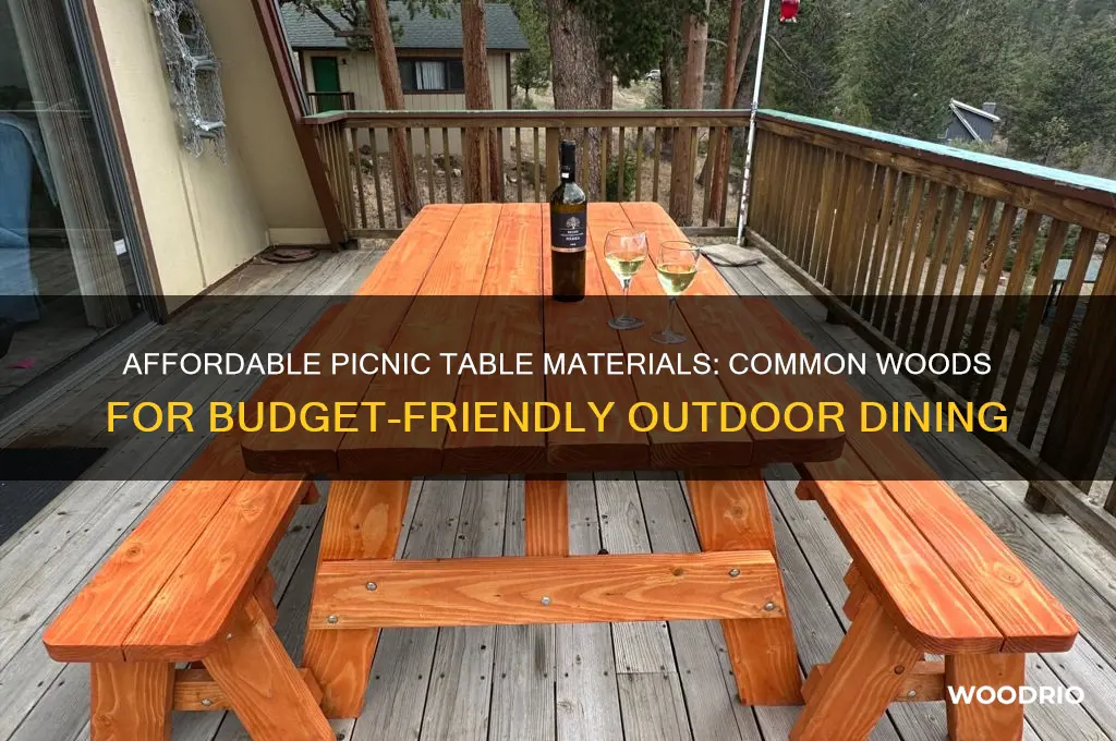 what wood are cheap picnic tables typically made from