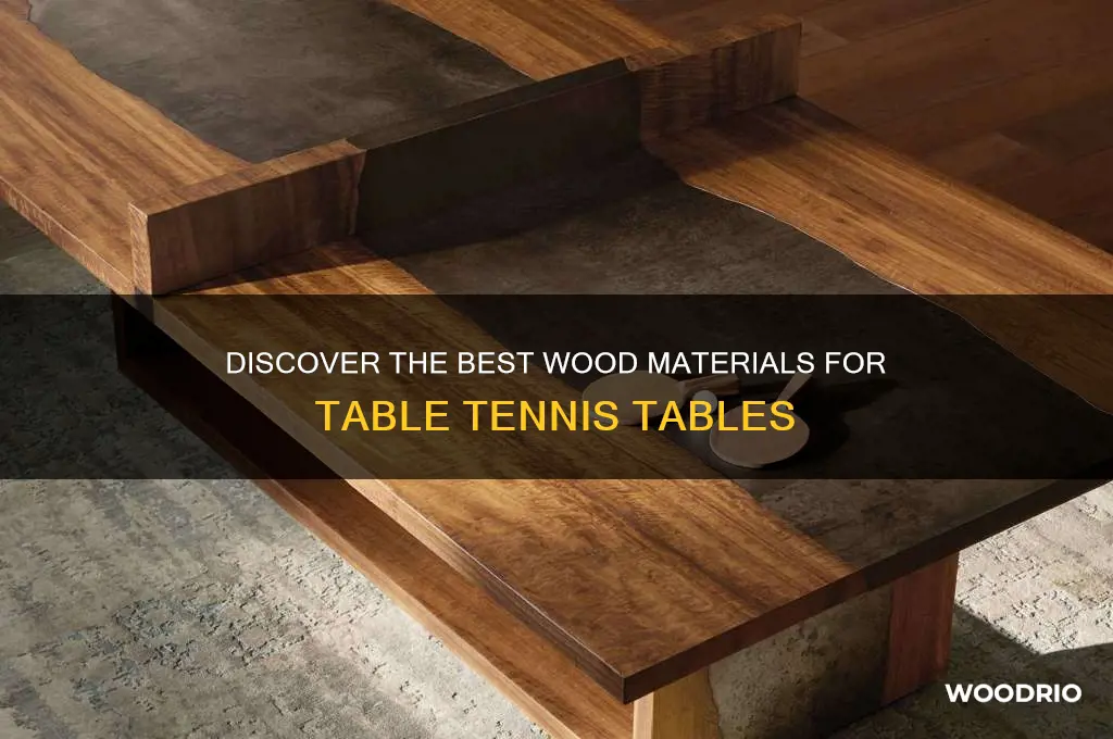what wood is a table tennis table made from