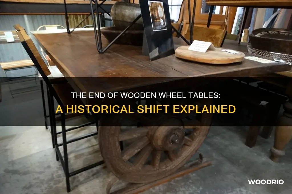 when did they stop putting wooden wheel table