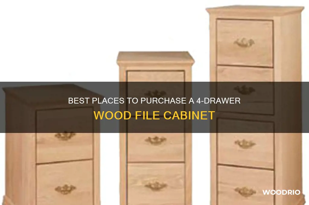 where can i buy a 4 drawer wood file cabinet