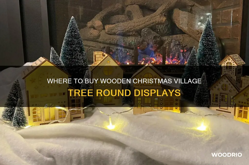 where can i buy wooden christmas village tree round display