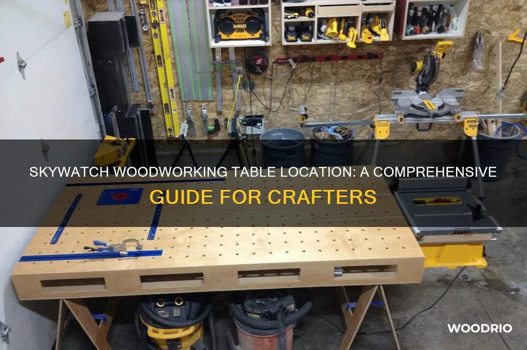 where is the wood working table in skywatch