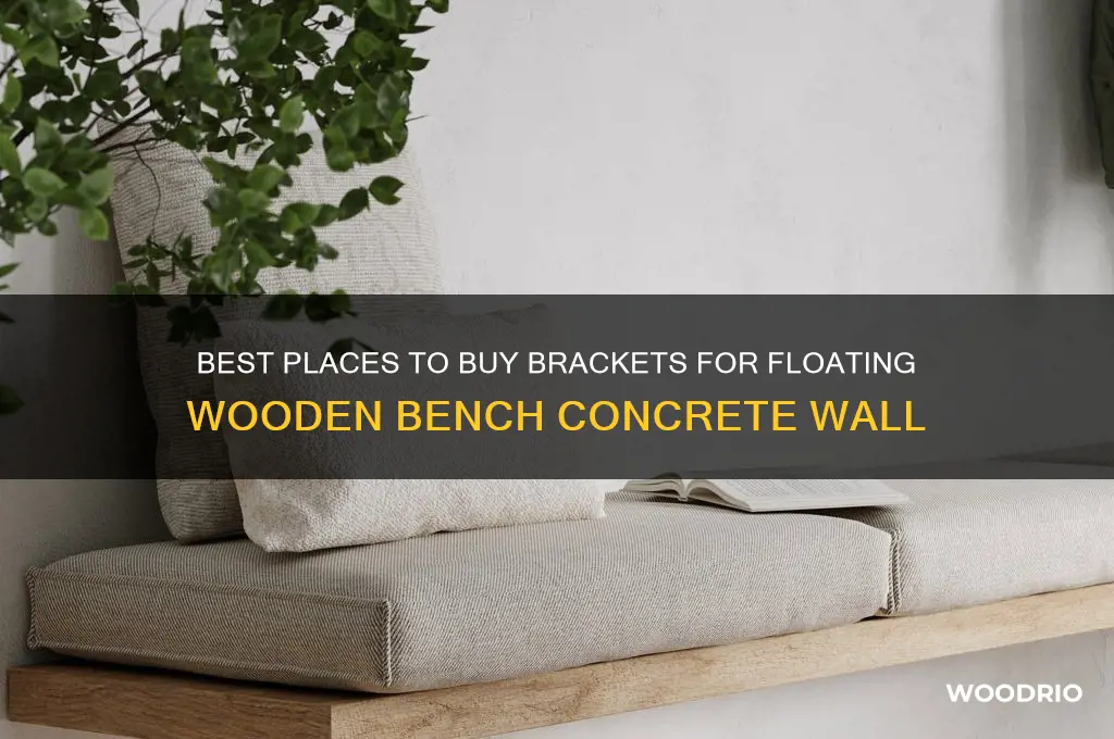 where to buy bracket for floating wooden bench concrete wall