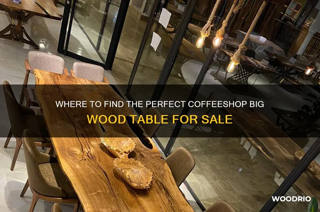 where to buy coffeshop big wood table