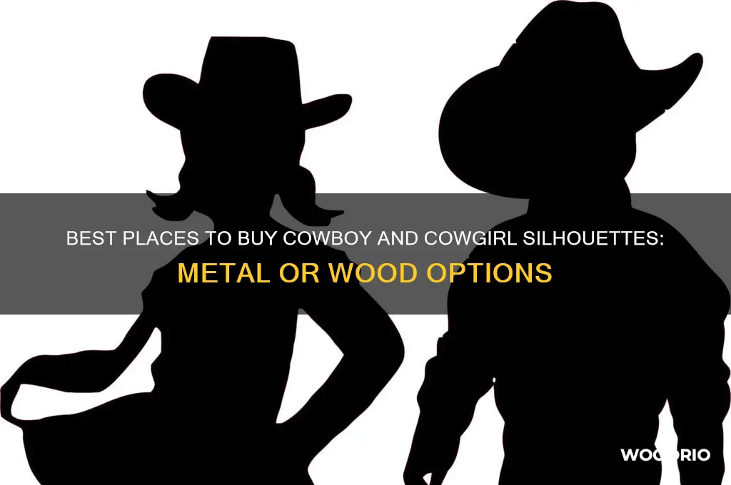 where to buy cowboy and cowgirl silhouettes metal or wood