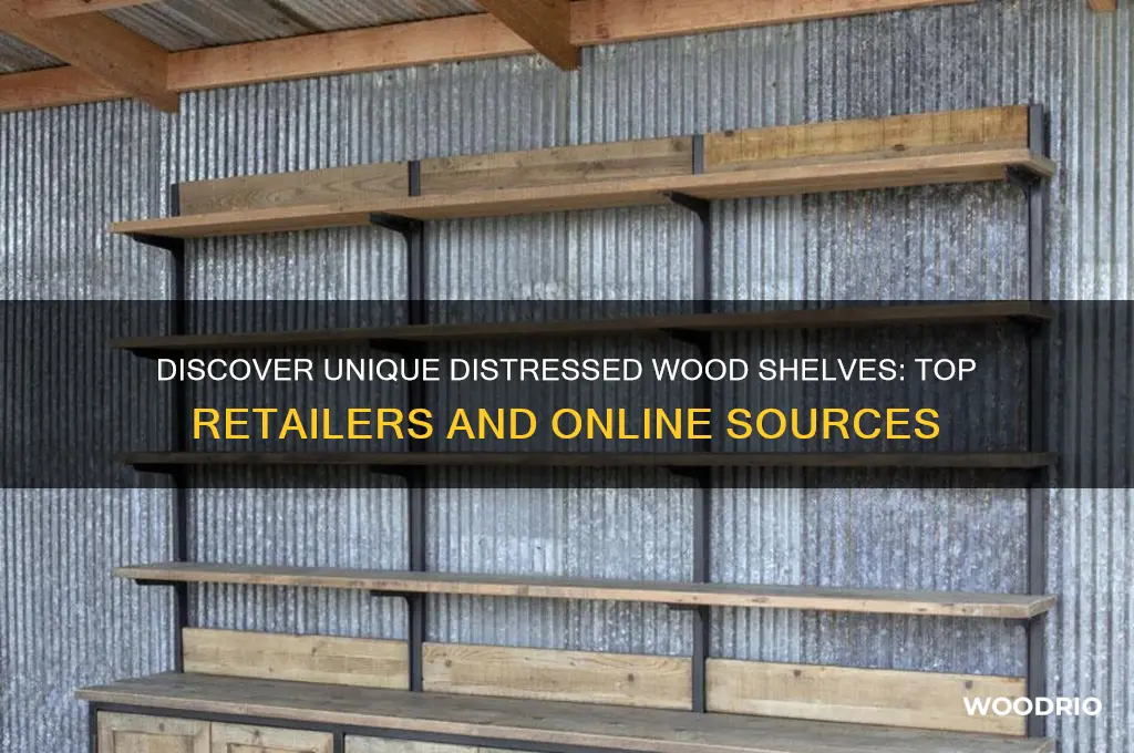 where to buy distressed wood shelves