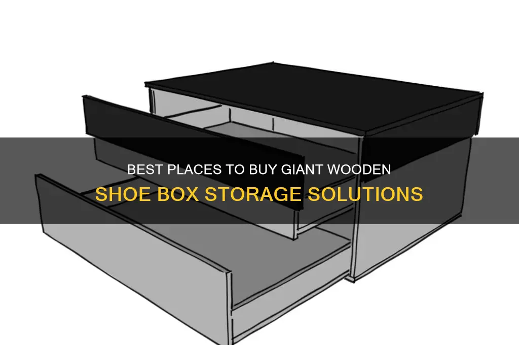 where to buy giant shoe box storage wood boxes