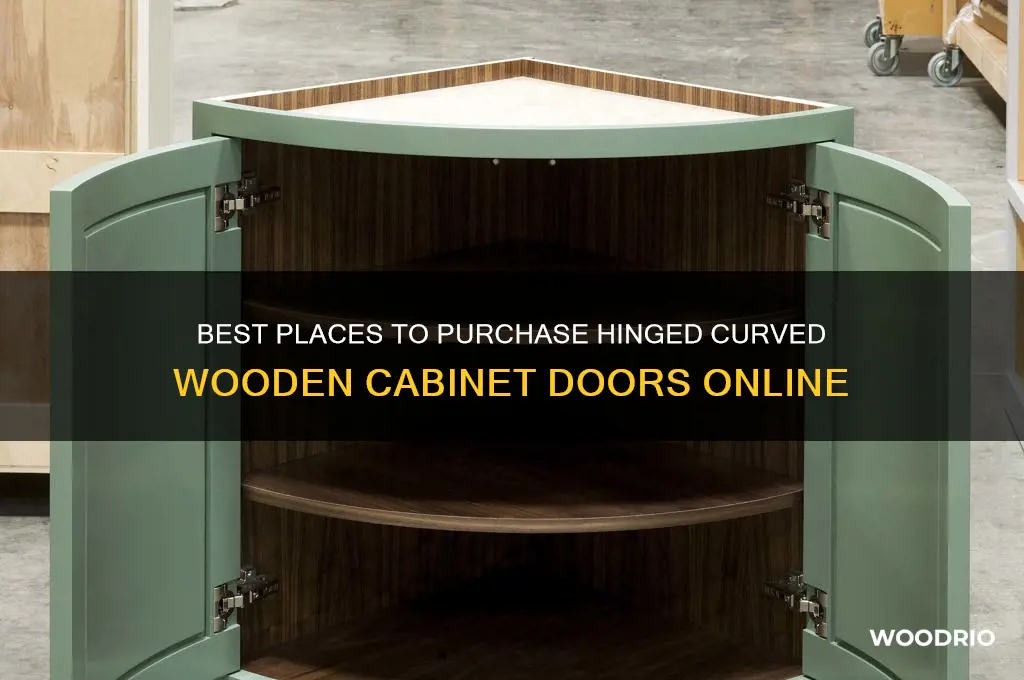 where to buy hinged curved wooden cabinet doors