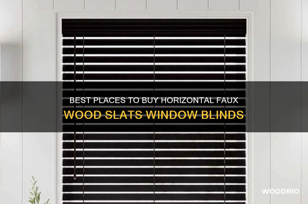where to buy horizontal faux wood slats window blinds